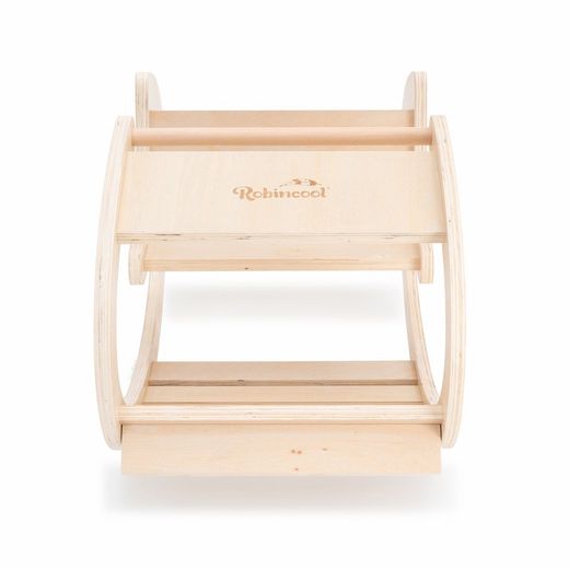 Rocker σε στυλ Montessori από ξύλο φυσικού χρώματος, 80x45x42 cm | κυματιστά