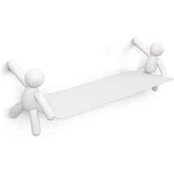 Estante blanco de pared, 46x14x15 cm | Buddy