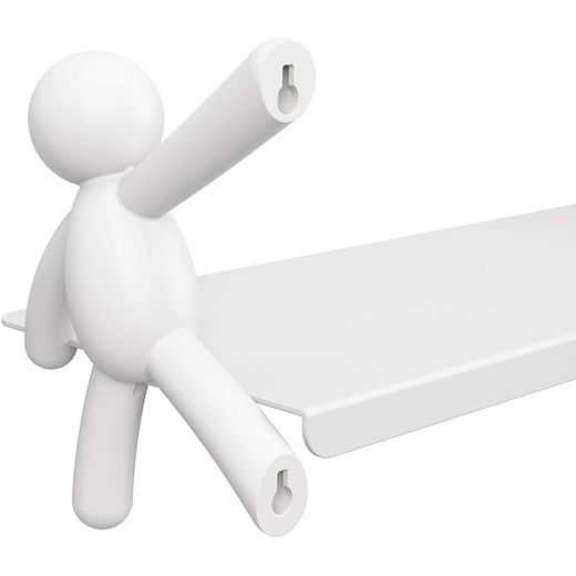 Estante blanco de pared, 46x14x15 cm | Buddy