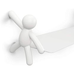 Estante blanco de pared, 46x14x15 cm | Buddy
