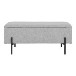 Bank met stoffen opbergruimte in grijs, 95 x 36,5 x 43 cm | WatfordBewerken