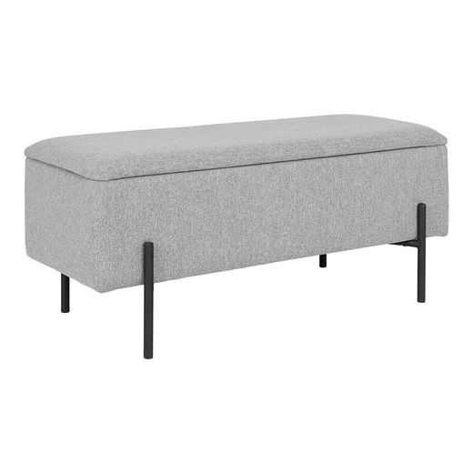 Bank met stoffen opbergruimte in grijs, 95 x 36,5 x 43 cm | WatfordBewerken