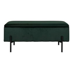 Banc de rangement en velours vert, 95 x 36,5 x 43 cm | Watford