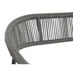 2-seater aluminum and rattan bench in black and dark gray, 131 x 55 x 76 cm | Sea Side