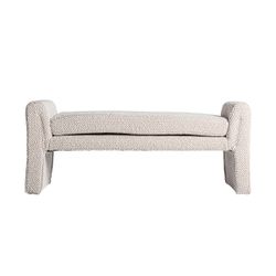 Banco de cama de algodón en blanco, 149 x 44 x 58 cm | Izegem