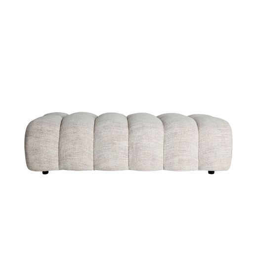 Banco de cama de tejido en beige, 159 x 67 x 46 cm | Sedrun