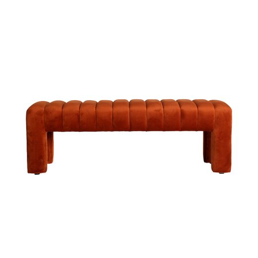 Banco de cama de terciopelo en ámbar, 127 x 43 x 43 cm | Halle