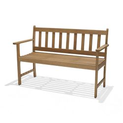 Banco de 2 plazas de madera natural, 118,5 x 51,9 x 79,9 cm | Milán