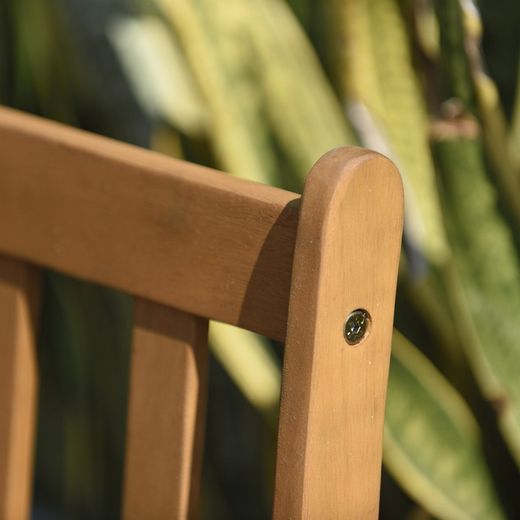 Banco de 2 plazas de madera natural, 118,5 x 51,9 x 79,9 cm | Milán