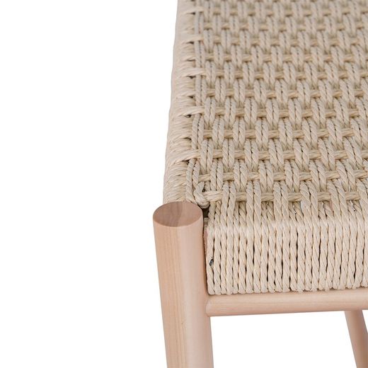 Banc en bois de peuplier naturel, 80 x 35 x 45 cm | Abano