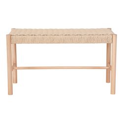 Natural poplar wood bench, 80 x 35 x 45 cm | Abano