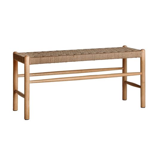 Banc en bois de Paulownia et corde de couleur naturelle, 90 x 34 x 43 cm | Mygdal