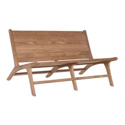 Ławka z drewna tekowego w kolorze naturalnym, 120 x 81 x 67 cm | Strona morska