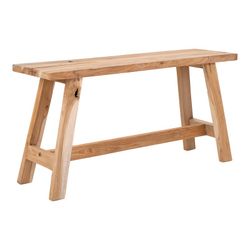 Natural teak wood bench, 90 x 25 x 45 cm | Barcelona