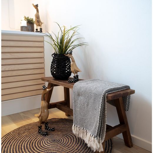 Natural teak wood bench, 90 x 25 x 45 cm | Barcelona