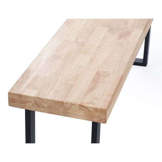 Panca in legno naturale/nero e metallo, 120 x 47 x 34 cm | Loft