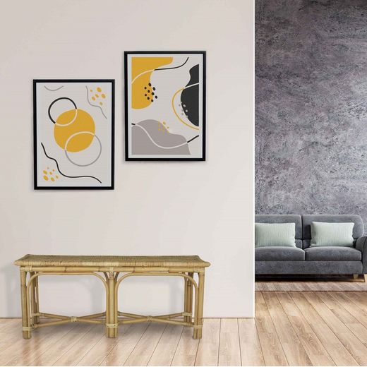 Banco de ratán en natural, 110 x 30 x 45 cm | Parma