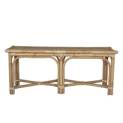 Banco de ratán en natural, 110 x 30 x 45 cm | Parma