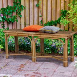 Banco de ratán en natural, 110 x 30 x 45 cm | Parma