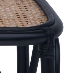 Rattan bench in black and natural, 78 x 37 x 43 cm | Parma