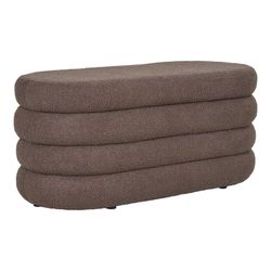 Banc en tissu bouclé marron, 103 x 45 x 44 cm | Datford