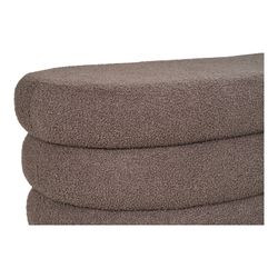 Banc en tissu bouclé marron, 103 x 45 x 44 cm | Datford