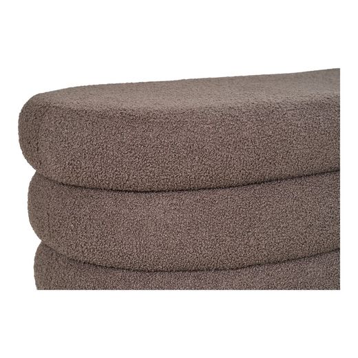 Banc en tissu bouclé marron, 103 x 45 x 44 cm | Datford