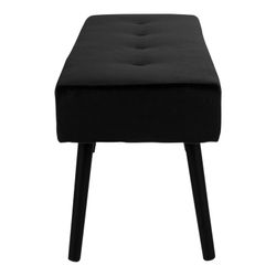 Banco de veludo preto, 100 x 35 x 44 cm | Esquiador
