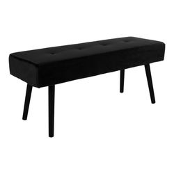 Banco de veludo preto, 100 x 35 x 44 cm | Esquiador