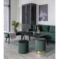 Banc en velours vert et noir, 100 x 35 x 44 cm | Skiby