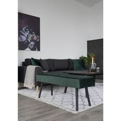 Banc en velours vert et noir, 100 x 35 x 44 cm | Skiby