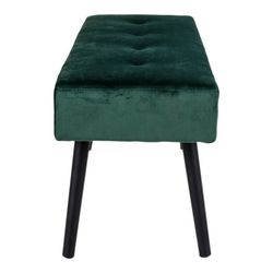 Banc en velours vert et noir, 100 x 35 x 44 cm | Skiby