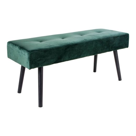 Banc en velours vert et noir, 100 x 35 x 44 cm | Skiby