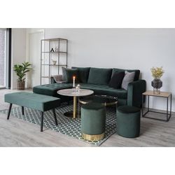 Banc en velours vert et noir, 100 x 35 x 44 cm | Skiby