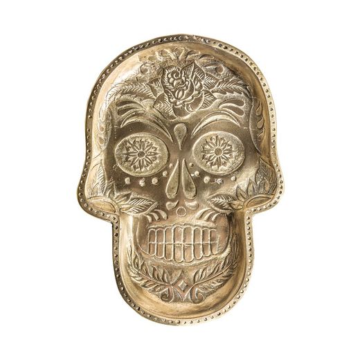 Gilt Bronze Skull Tray, 24x2x33cm
