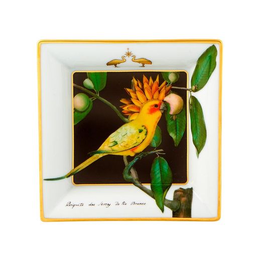 Quadratisches Porzellantablett S in Multicolor, 12,5 x 12,5 x 2,6 cm | Amazonas