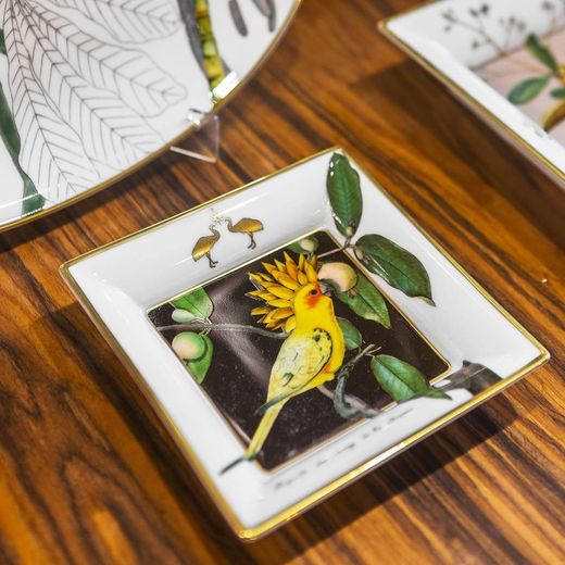 Quadratisches Porzellantablett S in Multicolor, 12,5 x 12,5 x 2,6 cm | Amazonas