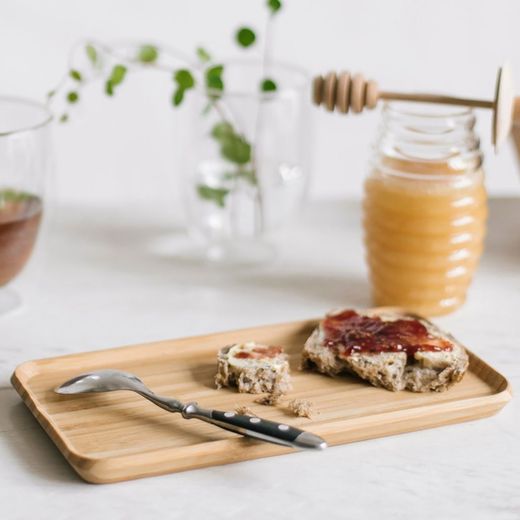 Natural bamboo tray, 27 x 15 x 1.5 cm