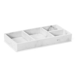 Plateau de salle de bain effet marbre blanc, 30,5 x 15 x 3,5 cm