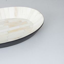 Zonza White / Black Bone Tray, 28x18x3cm
