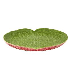 Taca fajansowa w kolorze zielonym i czerwonym, Ø 50 x 6 cm | Amazonka