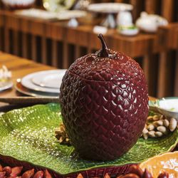 Taca fajansowa w kolorze zielonym i czerwonym, Ø 50 x 6 cm | Amazonka