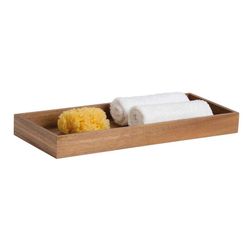Bandeja de madeira natural, 40 x 17 x 4 cm | Acácia
