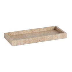 Plateau en marbre beige, 30 x 13 x 3 cm | Travertin