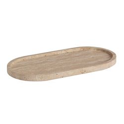 Bandeja de mármol en beige, 30 x 15 x 2 cm | Oval