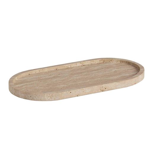 Bandeja de mármol en beige, 30 x 15 x 2 cm | Oval