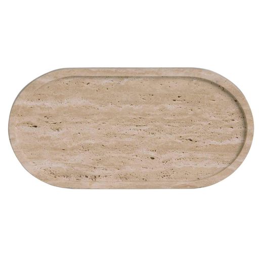 Bandeja de mármol en beige, 30 x 15 x 2 cm | Oval