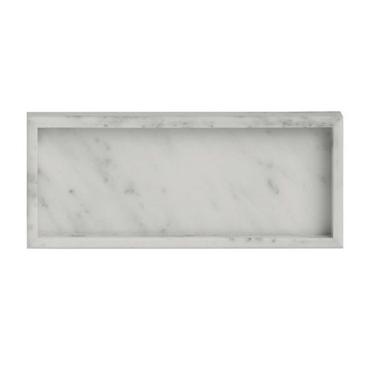 Plateau en marbre blanc et gris, 30 x 13 x 3 cm | marbre