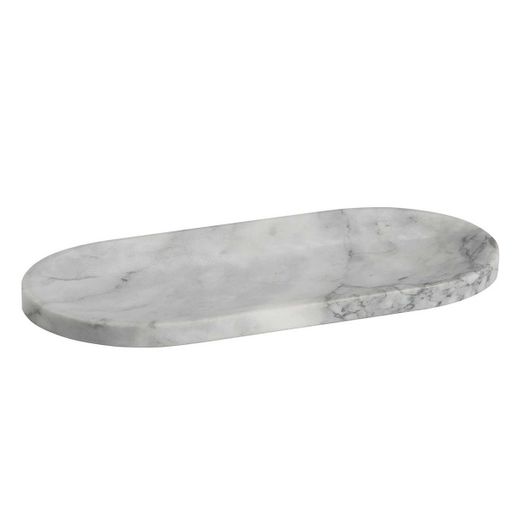 Bandeja de mármol en blanco y gris, 30 x 15 x 1,5 cm | Illusione