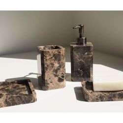 Bandeja de mármol en marrón, 25,5 x 14,5 x 2 cm | Royal